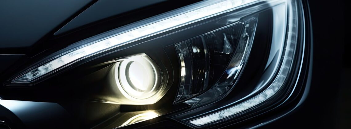 Modern car xenon lamp headlight Generative AI